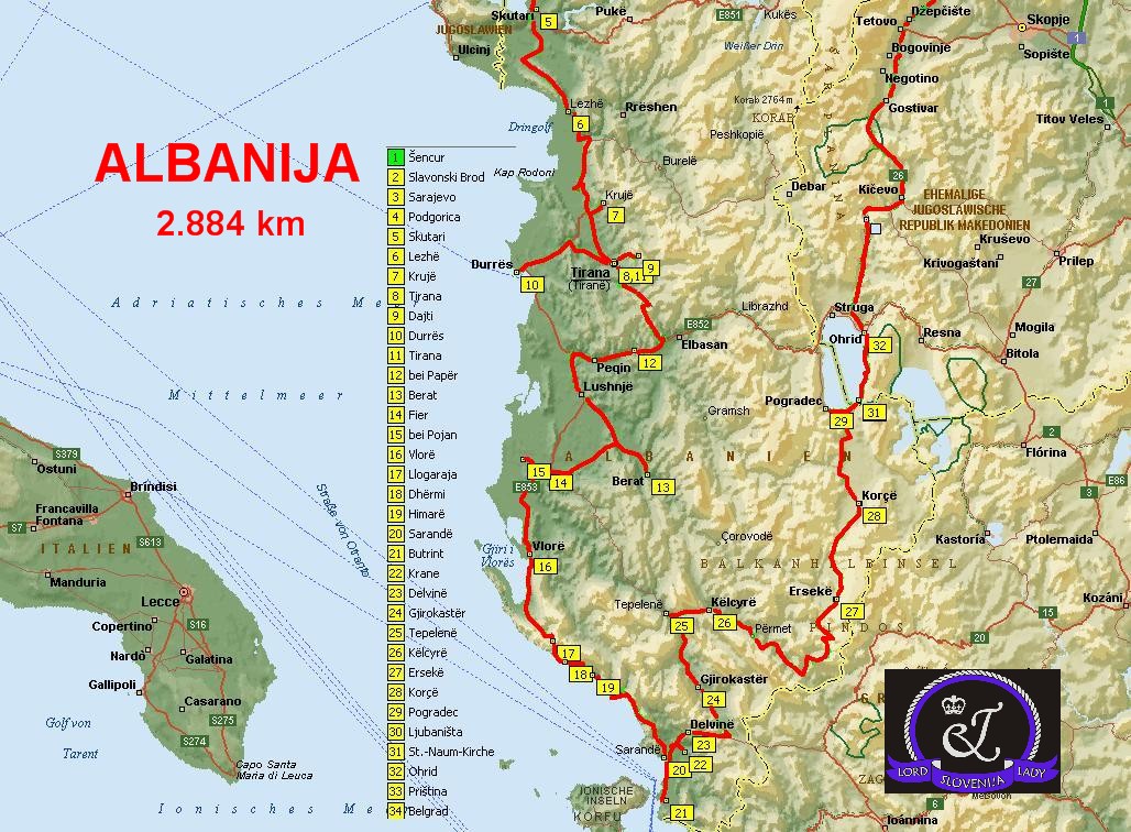 albanija karta Untitled Document albanija karta